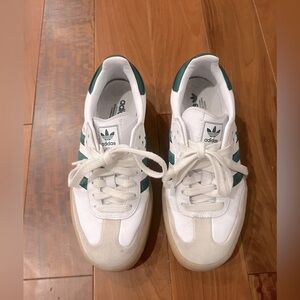 Adidas Sambae Sneakers / Size 6 / Cloud White, Collegiate Green, Cloud White